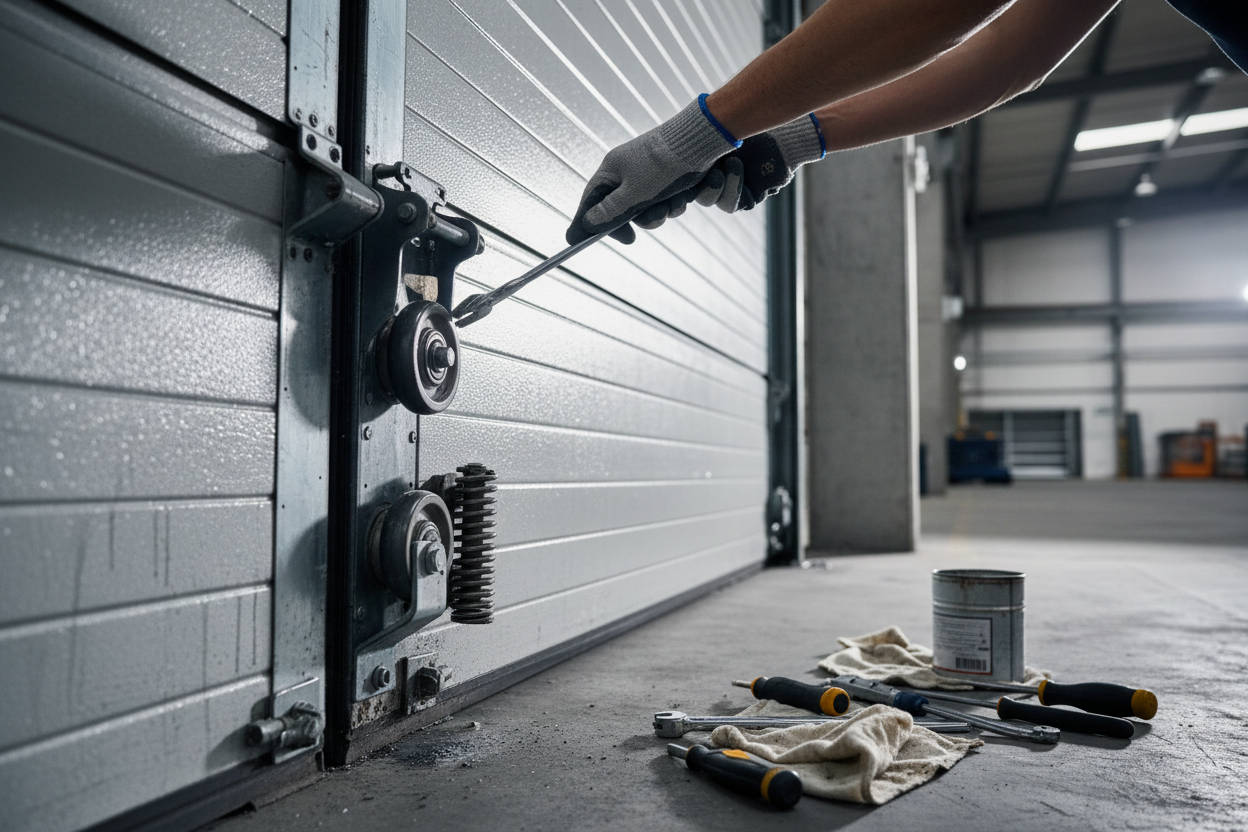 manunzione su una porta industriale 